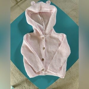 Carter’s size 9 mos pink hooded cardigan sweater